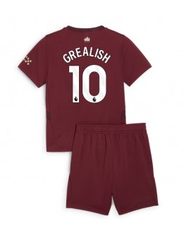 Detské Futbalové oblečenie Manchester City Jack Grealish #10 2024-25 Krátky Rukáv - Tretina (+ trenírky)